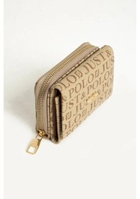 Resim Just Polo Kadın Bol Kartlık Ve Kağıt Para Bölmeli Bölmeli Fermuarlı & Kapaklı Cüzdan Shopper Vizon 