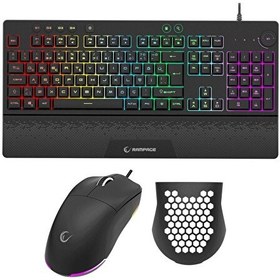 Resim Rampage ECLIPSE Siyah Usb RGB Aydınlatmalı Q Gaming 4 Tuş Makrolu Oyuncu Klavye Mouse Set 