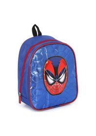 Resim Spiderman Mavi Parlak Dikişli Baskılı Anaokulu Çantası + Suluk - 