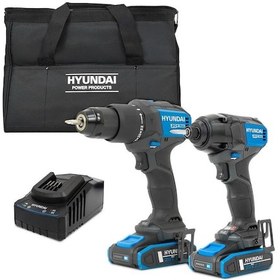 Resim Hyundai S01-F2B Akülü Matkap + Vidalama Seti 