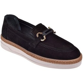 Resim Beety Hakiki Deri Makosen Kadın Ayakkabı Bee-035 Siyah Süet-siyah Süet Siyah Süet 