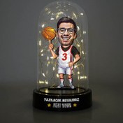 Resim Basketbolcu Karikatürlü Işıklı Fanus Biblo 