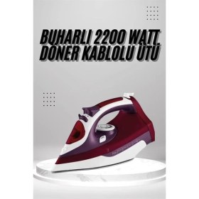 Resim Seramik Tabanlı Kırmızı 2200 Watt Şok Buharlı Ütü Midastech 