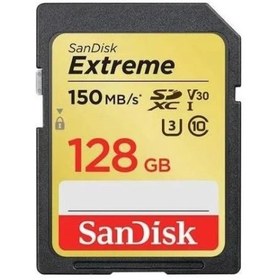 Resim Sandisk Extreme 128GB SDXC Hafıza Kartı 150MB/s UHS-I U3 SDSDXV5-128G 
