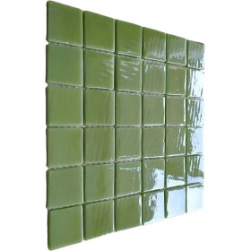 Resim Mutfak Tezgah Arası, Havuz, Banyo, Sauna, Spa, Iç ve Dış Dekorasyonda Tüm Yüzeyler Için, Mint Yeşili, 31,5X31,5CM. Fileli Cam Mozaik. (5 File Karo = 0.5 M2 Fiyatıdır ) 