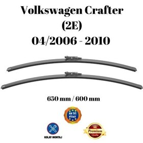 Resim Volkswagen Vw Crafter 2e 2006 2007 2008 2009 2010 Uyumlu Ön Cam Muz Tipi Silecek Süpürgesi Seti 650/600mm Silbak 