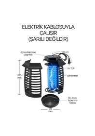 Resim Uv Işıklı Elektrikli Sinek Öldürücü Askılı Kulplu İç Dış Mekan Kablolu Sessiz Koku Yapmaz Beyaz 