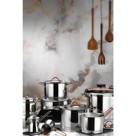 Resim Kütahya Porselen Lindos 16 Parça Çelik Çeyiz Seti Bronz 