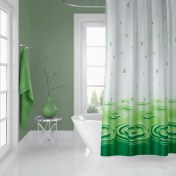 Resim Zethome Banyo Perdesi 1x120x200 Tek Kanat Duş Perdesi Halka Hediyeli Duşakabin Perdesi Duşakabin Perdesi 5020 Yeşil 