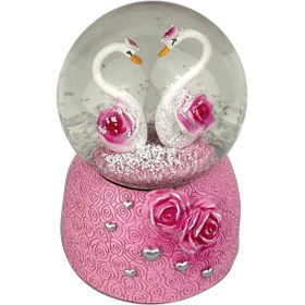 Resim Kuğular - Swans Işıklı Ve Müzikli Kar Küresi 