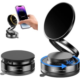 Resim ewoman Metalik Magsafe Telefon Tutucu Tüm Yüzeylerle Uyumlu Vakumlu 360 Dönen Oynar Başlık - Lisinya 