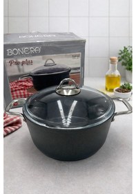 Resim Bonera Pro-plus Serisi 26 Cm Titanyum Derin Tencere 5,1 Lt Yapışmaz Sağlıklı Tencere -76 siyah 