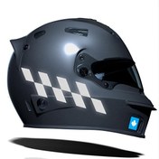 Resim Reflektif Gri Damalı Kask Motosiklet Sticker Takımı Çınar Extreme