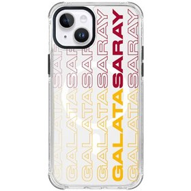 Resim Galatasaray iPhone 14 Uyumlu Galatasaray Dikey Metin Telefon Kılıfı Kırmızı 
