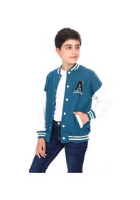 Resim Toontoy Kids Toontoy Erkek Çocuk Kolej Yaka Çıtçıt Kapama Cepli Düşük Omuz Nakış Baskılı Renk Bloklu Örme Hırka - Tk24185 Petrol Mavi 