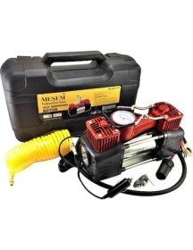 Resim Alife Meşem Büyük Hava Kompresörü Çift Pistonlu Fenerli Akü Bağlantılı 