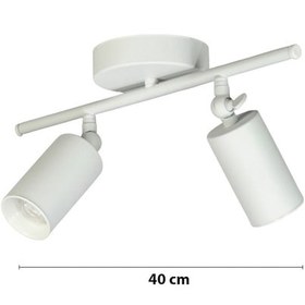 Resim Koal Avize Spoti 2'li Beyaz Renk Gün Işığı Modern Tasarım Cafe - Mutfak - Banyo Spot Ledli Sıralı Avize Beyaz Beyaz 
