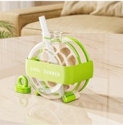 Resim Gaojunshop01 Yeşil Buz Kapağı Bardağı Pipetli Kişisel Buz Paylaşım Yok Sağlıklı Hijyenik Havuz Partisi 