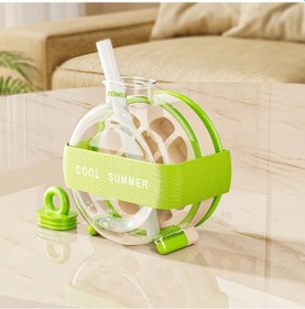 Resim Gaojunshop01 Yeşil Buz Kapağı Bardağı Pipetli Kişisel Buz Paylaşım Yok Sağlıklı Hijyenik Havuz Partisi 