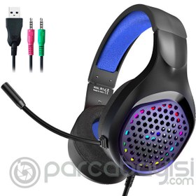 Resim Xmowi R1 Mikrofonlu RGB Oyuncu Kulaklığı 