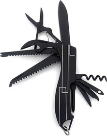 Resim Sevimle Store 11 Fonksiyonlu Kamp Cep Çakısı Multitool Siyah 
