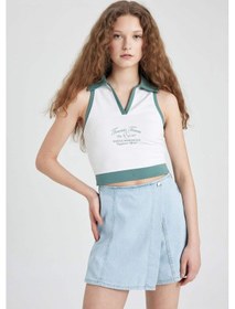 Resim Defacto Yüksek Bel Mini Jean Şort Etek B8292AX24SMNM85 İndigo 