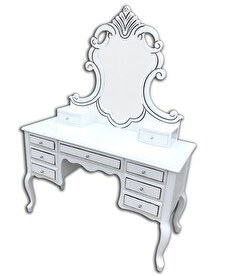 Resim Bengi Ticaret Makyaj Masası 12530 Dresuar Ahşap Kayın Aslan Ayak 9Çekmec Aslan Oyma Nakış Ayna 