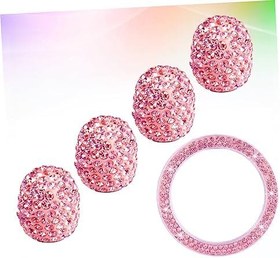 Resim PartyKindom Araba Gövdesi Kapağı Araba Jantları Direksiyon Kilidi Araba Lastiği Buton Kontak Anahtarı Kapağını Başlat Tekerlekli Ev Araba Montajı Araba Direksiyonu Pembe 