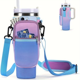 Resim 40oz alet marka bardak için Ayarlanabilir Kayışlı Neopren Su Kapları Taşıma Çantası - Uyumlu, Dayanıklı & Taşınabilir Telefon Cebi ile, Dış Mekan Sporları & Seyahat için İdeal 
