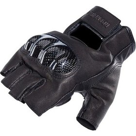 Resim Maiyame Retro Deri Motosiklet Eldiveni - Yarı Parmaklı, Siyah, L Boyutunda 