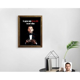 Resim Kişiye Özel Godfather Baba Karikatürlü Doğal Masif Ahşap Çerçevel (551059597) 