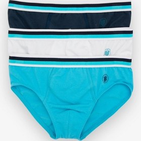 Resim Blackspade Erkek Çocuk Külot 3'lü Paket 9394 - Lacivert Aqua Beyaz Çok Renkli 