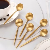 Resim SHAON Altın Kahve Kaşığı Seti - Mat Paslanmaz Çelik Espresso Kaşıkları, Çay, Sıcak Çikolata, Tatlılar, Karıştırma, Bulaşık Makinesinde Güvenli, Paslanmaz, Ev, Kahve Dükkanı, Restoran, Lüks Hediye Seti, Paskalya için Gerekli 