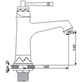 Resim Newarc 961525 Pera Lavabo Bataryası Parlak Bakır 