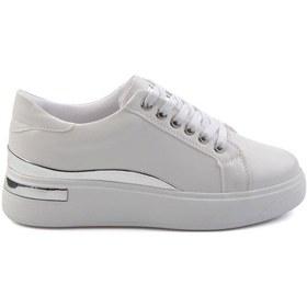 Resim Beyaz Lame Kadın Sneaker K01179001409 Beyaz 