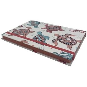 Resim Kaplumbağalar Desenli Çizgisiz Defter 124-Pembe 