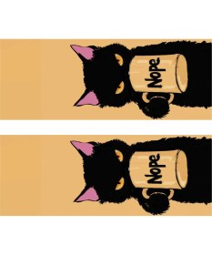 Resim Hediyene Bak Siyah Kedi Baskılı Araç Kapı Direk Kaplama Folyo Sticker 2'li (Sağ&sol) 