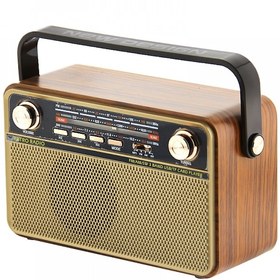 Resim Kemai Md 505Bt Ahşap Şarjlı Nostaljik Radyo Analog Fm Radyo Usb 