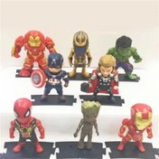 Resim Guangdong Spirit 8 Adet Marvel Avengers 3 Infinity Savaş Demir Adam Örümcek Adam Thanos Kaptan Amerika Doktor Garip Q Versiyonu Pvc Koleksiyon Model Oyuncak 