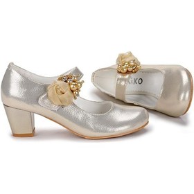 Resim Kiko 751 Günlük Kız Çocuk 4 Cm Topuk Babet Ayakkabı Altın 