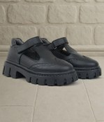 Resim Rakerplus Siyah Mat Cırtlı Kız Çocuk Okul Ayakkabı 