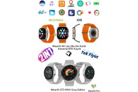 Resim Wearfitpro Hk Ultra One 4g 5g Destekli Sim Kartlı Kameralı Btk Kayıtlı 2.02 Amoled Akıllı Saat + Gt3 Max Hediye 