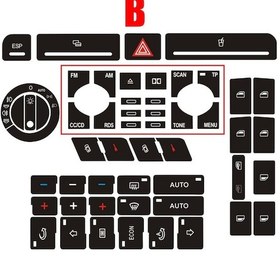 Resim A4 B6 B7 Radyo Clima Esp Far Düğmeleri İçin Yedek Etiket Seti B 