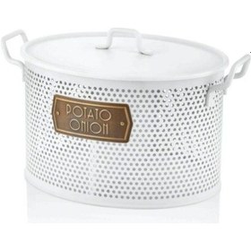 Resim The Mia Patates & Soğan Saklama Kabı 2 Hazneli Beyaz Glv0662 Çok Renkli 