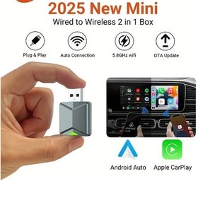 Resim Motion003 Mavi 2si 1 Arada Kablosuz Carplay Android Otomatik Adaptör 5.0ghz Wifi Usb Dongle İo 