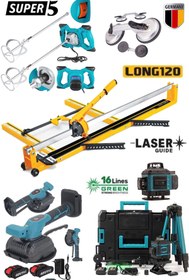 Resim STAXX POWER MH120L Dev Seri 120cm Seramik Kesme + Boya Karıştırıc Mikser + Tripotlu 16 Çizgi Lazer + Vantuz Seti 