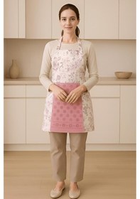 Resim Havlulu Mutfak Önlüğü Pratik Kullanım Önlük Gül Kurusu 