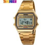 Resim Hanyang Altın Yeni Iş Erkekler Retro Izle Su Geçirmez Elektronik Saat Moda Kişiliğin Saati Ince Şerit Relogio Masculino Dijital Skmeı (Yurt Dışından) 