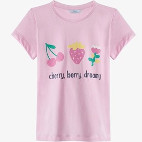 Resim Penti Açık Pembe Kız Çocuk Cherry,berry Pamuklu 2li Pijama Takımı A.pembe 