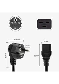 Resim Primex Px-srv5 5 Metre 3x1.5mm C19 Server Power Kablo, 3x1.5mm Server Güç Kablosu, 5 Metre C19 Schuko Kablo Full Bakır Kablo 